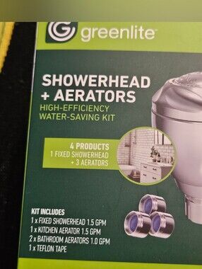 Greenlite, Water Saving Kit, 1 Showerhead 2 Bathroom Aerators 1 Kitchen Aerator